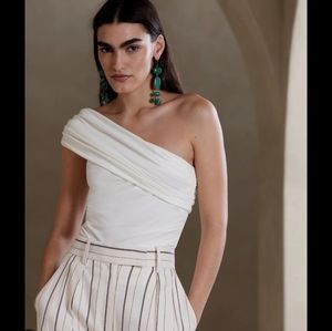 Banana Republic white one shoulder top NWT size M